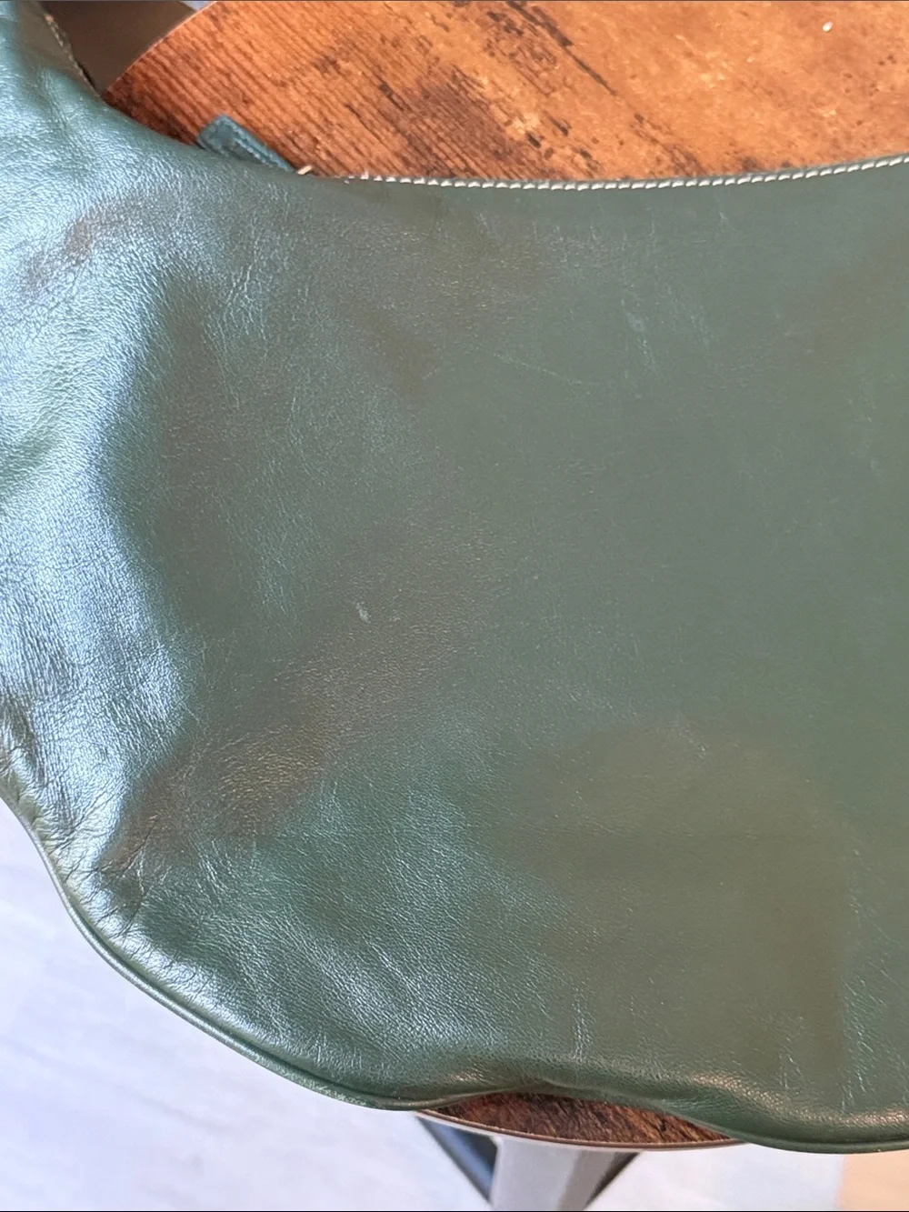 Lauren Ralph Lauren Dark Green Leather Hobo Shoulder Bag - Picture 4 of 10